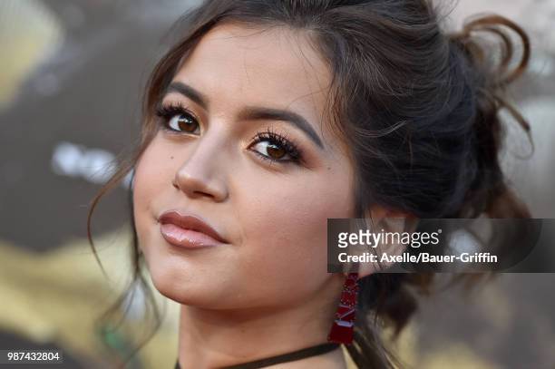 Actress Isabela Moner attends Columbia Pictures' 'Sicario: Day of the Soldado' Premiere at Regency Village Theatre on June 26, 2018 in Westwood,...