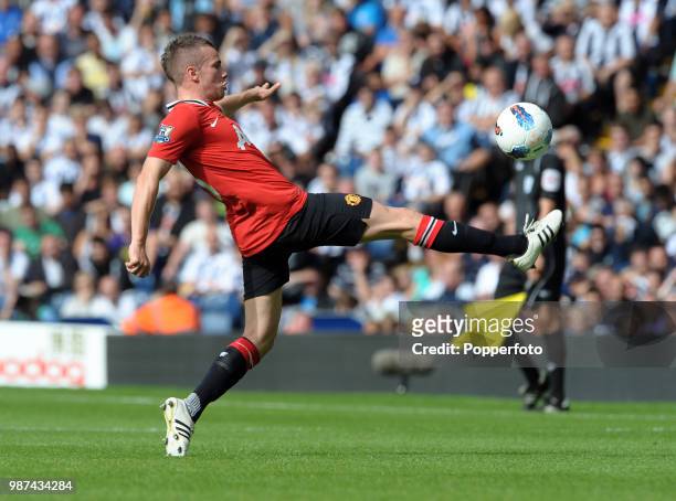 Tom Cleverley of Manchester United in action during the Barclays Premier League match between West Bromwich Albion and Manchester United at The...