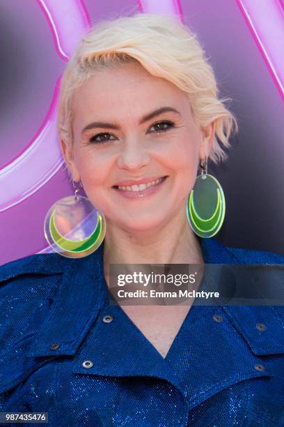 Actress Kimmy Gatewood attends 'Cast of Netflix's "Glow" Celebrates the premiere of Season 2 with 80's takeover on Muscle Beach' at Muscle Beach on...