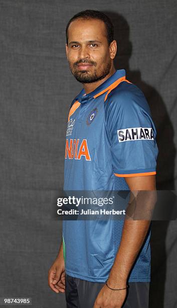 Yusuf Pathan of The Indian T20 squad poses for a portrait on April 29, 2010 in Gros Islet, Saint Lucia.