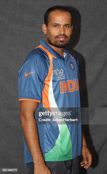 Yusuf Pathan of The Indian T20 squad poses for a portrait on April 29, 2010 in Gros Islet, Saint Lucia.