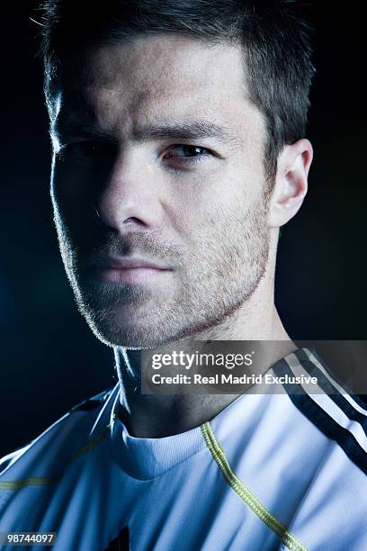 Xabi Alonso of Real Madrid poses during a photo session at the Bernabeu Stadium on November 26, 2010 in Madrid, Spain.