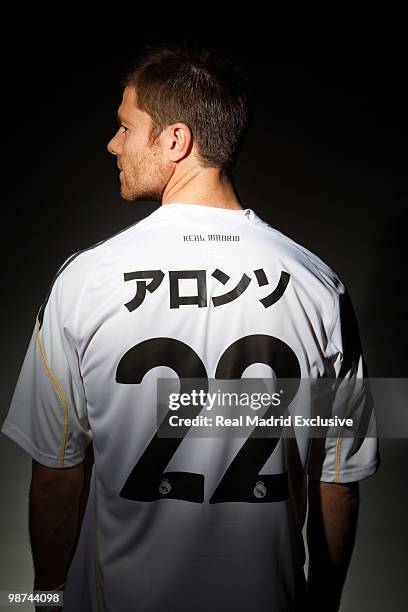 Xabi Alonso of Real Madrid poses during a photo session at the Bernabeu Stadium on November 26, 2010 in Madrid, Spain.