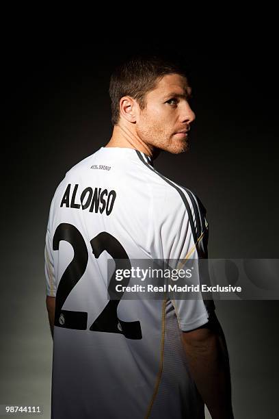 Xabi Alonso of Real Madrid poses during a photo session at the Bernabeu Stadium on November 26, 2010 in Madrid, Spain.