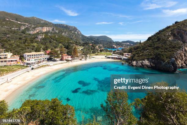 palaiokastritsa beach - evgeni dinev stock pictures, royalty-free photos & images