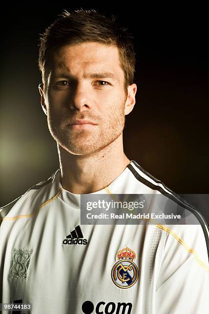 Xabi Alonso of Real Madrid poses during a photo session at the Bernabeu Stadium on November 26, 2010 in Madrid, Spain.