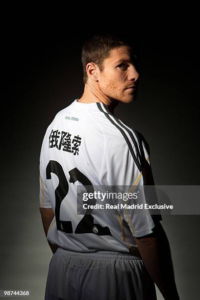 Xabi Alonso of Real Madrid poses during a photo session at the Bernabeu Stadium on November 26, 2010 in Madrid, Spain.