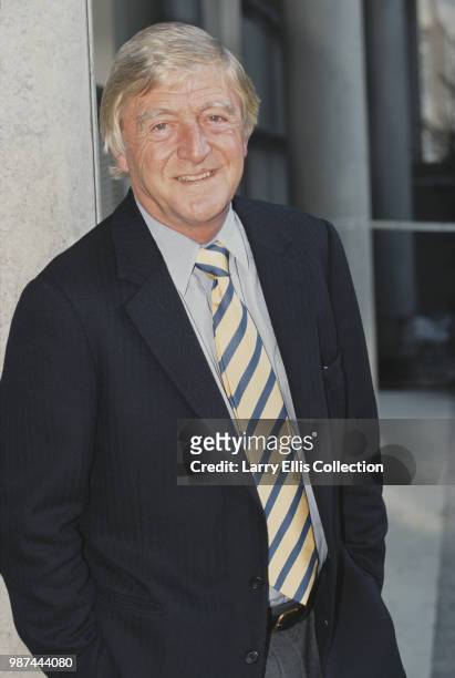 English broadcaster and journalist Michael Parkinson posed circa 1995.
