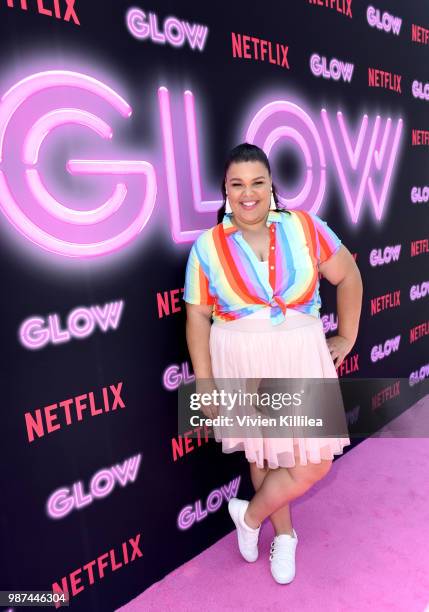 Britney Young attends the Netflix Original Series "GLOW" 80's Takeover Of Muscle Beach on June 29, 2018 in Venice, California.