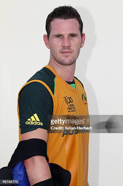 Sean Taitt of The Australian T20 Squad poses for a portrait on April 25, 2010 in Gros Islet, Saint Lucia.