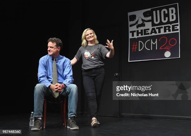 Matt Besser and Amy Poehler attend the UCB's 20th Annual Del Close Improv Marathon Press Conference at UCB Theatre on June 29, 2018 in New York City.