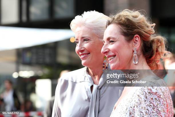 Emma Thompson and Diana Iljine arrive at the Cine Merit Award Gala during the Munich Film Festival 2018 at Gasteig on June 29, 2018 in Munich,...
