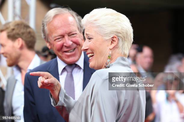 Herbert Kloiber and Emma Thompson attend the Cine Merit Award Gala during the Munich Film Festival 2018 at Gasteig on June 29, 2018 in Munich,...