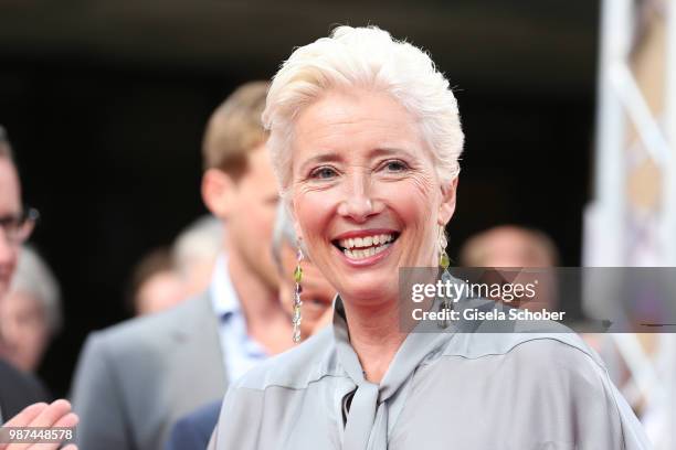 Emma Thompson arrives at the Cine Merit Award Gala during the Munich Film Festival 2018 at Gasteig on June 29, 2018 in Munich, Germany.