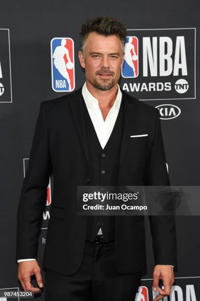 Josh Duhamel poses for a photograph during the 2018 NBA Awards Show on June 25, 2018 at The Barkar Hangar in Santa Monica, California. NOTE TO USER:...