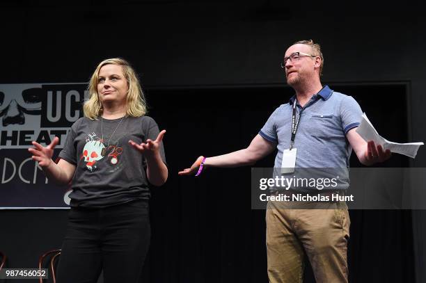 Amy Poehler and Matt Walsh attend the UCB's 20th Annual Del Close Improv Marathon Press Conference at UCB Theatre on June 29, 2018 in New York City.