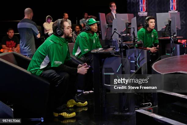OFAB, Speedbrook , and ProFusion of Celtics Crossover Gaming play against Grizz Gaming on June 23, 2018 at the NBA 2K League Studio Powered by Intel...