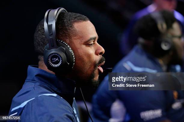 Winner_Stayz_On of Grizz Gaming reacts on June 23, 2018 at the NBA 2K League Studio Powered by Intel in Long Island City, New York. NOTE TO USER:...