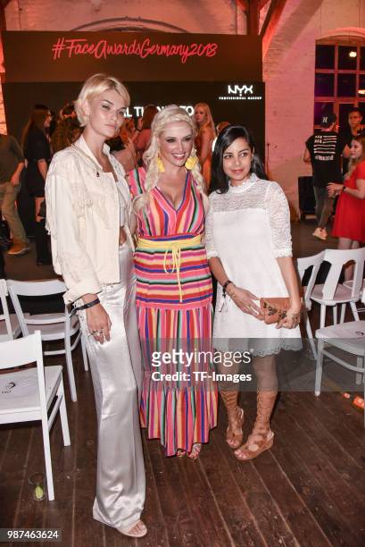 Luisa Hartema, Daniela Katzenberger and Collien Fernandes Ulmen attend the NYX Face Awards 2018 on June 27, 2018 in Berlin, Germany.