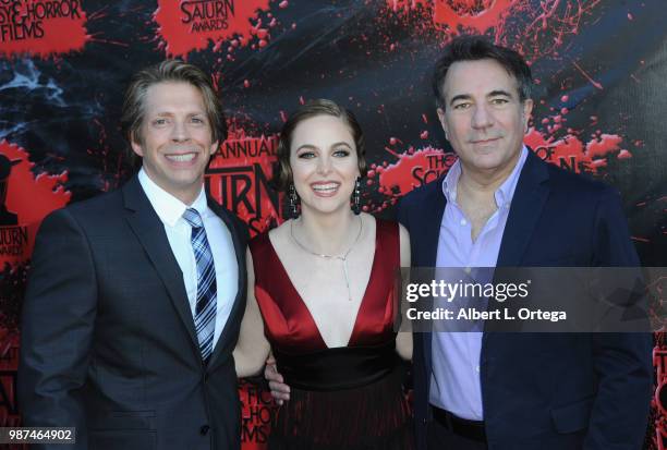 Eric Wilkinson, Brittany Curran and Richard Schenkman arrive for the Academy Of Science Fiction, Fantasy & Horror Films' 44th Annual Saturn Awards...