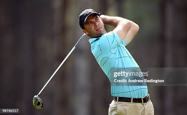 Ricardo Santos of Portugal in action during the first round of the Turkish Airlines Challenge hosted by Carya Golf Club on April 29, 2010 in Belek,...