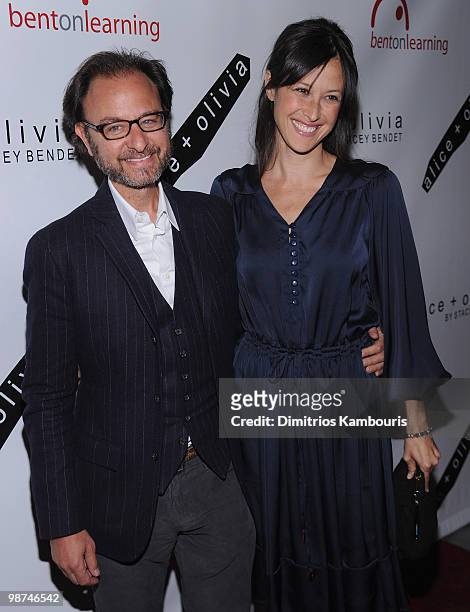 Fisher Stevens and guest attend the 2nd Annual Bent on Learning Benefit at The Puck Building on April 28, 2010 in New York City.