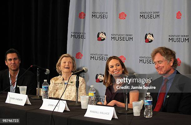 Producer Mark Ciardi, Secretariat owner Penny Chenery, actress Diane Lane, and Director Randall Wallace speak to the media at a press conference...