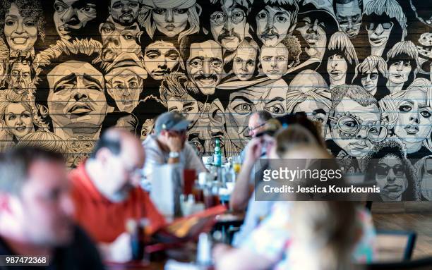 Patrons dine at the Hard Rock Hotel and Casino, previously the Trump Taj Mahal, on June 29, 2018 in Atlantic City, New Jersey. The Hard Rock is one...