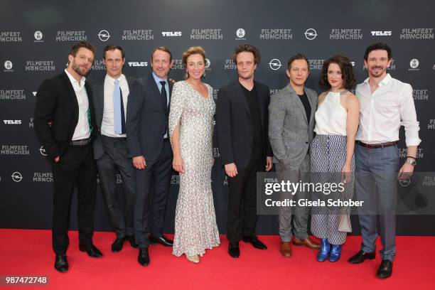 Ken Duken, Marc Hosemann, Wotan Wilke Moehring, Diana Iljine, August Diehl, Trystan Puetter, Friederike Becht, Oliver Berben attend the premiere of...