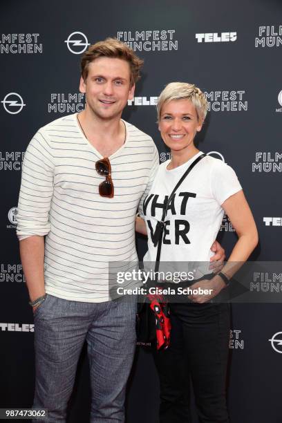 Steve Windolf and his girlfriend Kerstin Landsmann attend the premiere of the first episode of the crime-series 'Parfum' as part of the Munich Film...