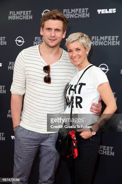 Steve Windolf and his girlfriend Kerstin Landsmann attend the premiere of the first episode of the crime-series 'Parfum' as part of the Munich Film...