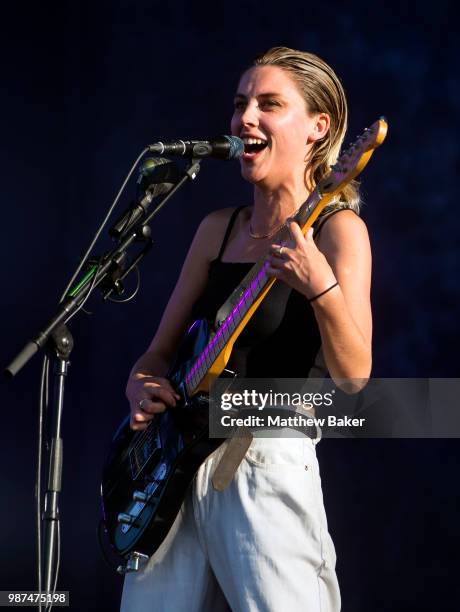 Ellie Rowsell of Wolf Alice performs in support of Liam Gallagher at Finsbury Park on June 29, 2018 in London, England.