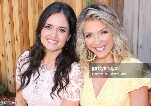 Actress Danica McKellar and TV Host Debbie Matenopoulos visit Hallmark's "Home & Family" at Universal Studios Hollywood on June 29, 2018 in Universal...