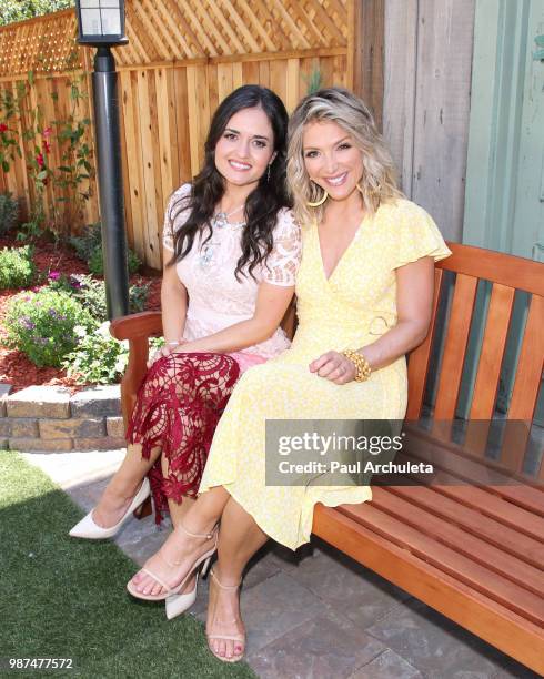 Actress Danica McKellar and TV Host Debbie Matenopoulos visit Hallmark's "Home & Family" at Universal Studios Hollywood on June 29, 2018 in Universal...