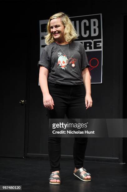 Amy Poehler attends the UCB's 20th Annual Del Close Improv Marathon Press Conference at UCB Theatre on June 29, 2018 in New York City.
