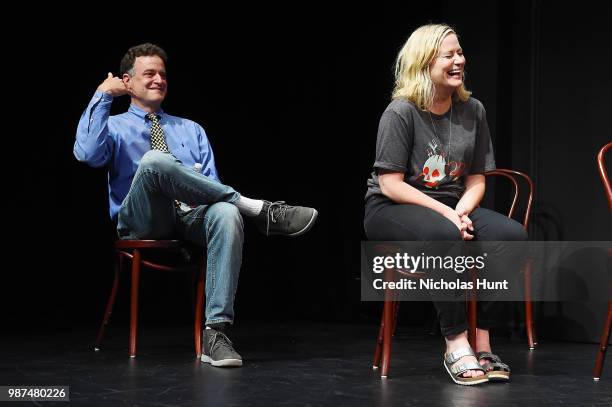 Matt Besser and Amy Poehler attend the UCB's 20th Annual Del Close Improv Marathon Press Conference at UCB Theatre on June 29, 2018 in New York City.