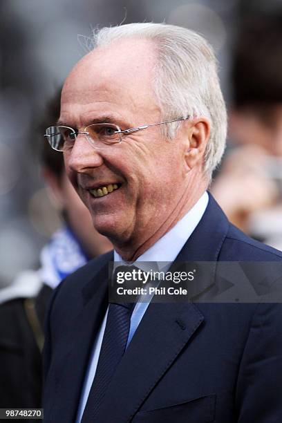 Sven Goran Eriksson arrives at the UEFA Europa League Semi-Final 2nd leg match between Fulham and Hamburger SV at Craven Cottage on April 29, 2010 in...