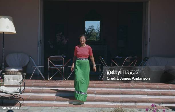 French Health Minister Simone Veil on vacation at home.