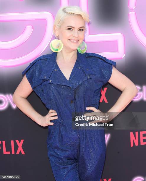 Kimmy Gatewood attends the Netflix's "Glow" celebrates premiere of season 2 with 80's takeover on Muscle Beach held on June 29, 2018 in Venice,...