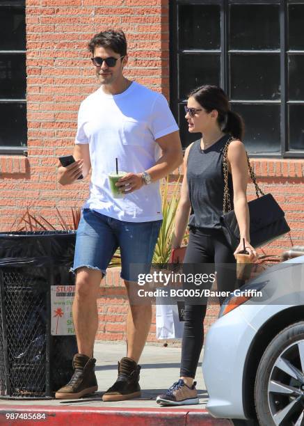 Lucy Hale is seen on June 29, 2018 in Los Angeles, California.