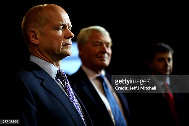 William Hague, the Shadow Foreign Secretary, Former Liberal Democrat party leader Paddy Ashdown and Labour party election campaign director, Douglas...