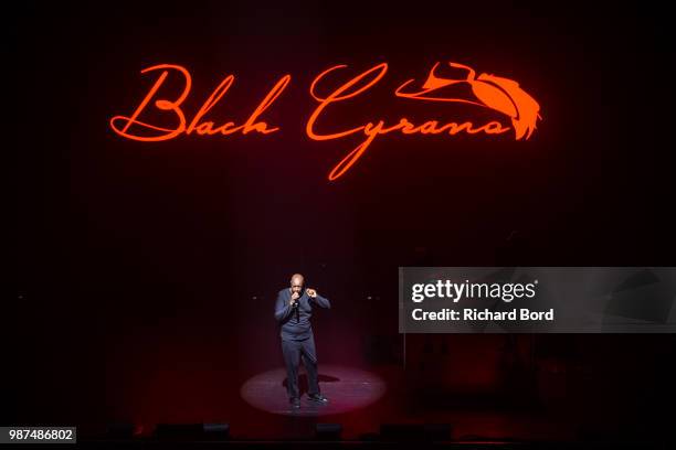 Oxmo Puccino performs during the 20 Years of Opera Puccino concert at L'Olympia on June 29, 2018 in Paris, France.