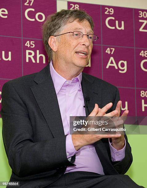 Bill Gates holds a Q&A session with students at the Science Leadership Academy prior to the 2010 Franklin Institute Awards held at The Franklin...