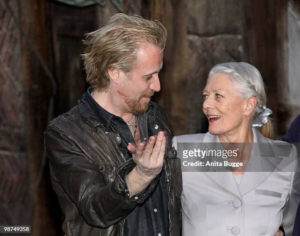 Actor Rhys Ifans and actress Vanessa Redgrave attend a photocall to promote their new movie 'Anonymous' at the Babelsberg studios on April 29, 2010...