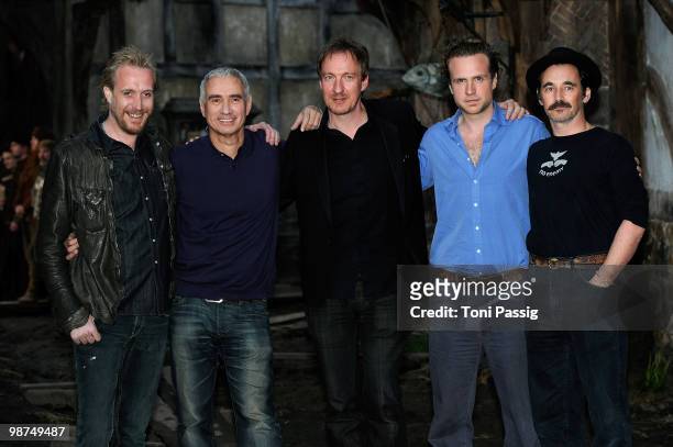 Actor Rhys Ifans, director Roland Emmerich and actor David Thewlis as well as actor Rafe Spall with Mark Rylance attend the 'Anonymous' - Photocall...