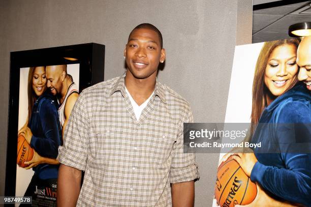 New Jersey Nets basketball player, and co-star, Bobby Simmons attends a red carpet screening of the film, "Just Wright" at the AMC River East...