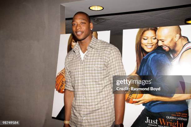 New Jersey Nets basketball player, and co-star, Bobby Simmons attends a red carpet screening of the film, "Just Wright" at the AMC River East...