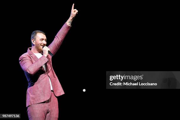 Sam Smith performs at Madison Square Garden on June 29, 2018 in New York City.