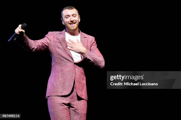 Sam Smith performs at Madison Square Garden on June 29, 2018 in New York City.