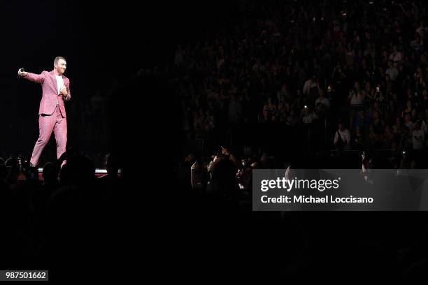 Sam Smith performs at Madison Square Garden on June 29, 2018 in New York City.